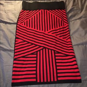 Striped pencil skirt